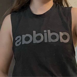 small, grey, adidas tank top